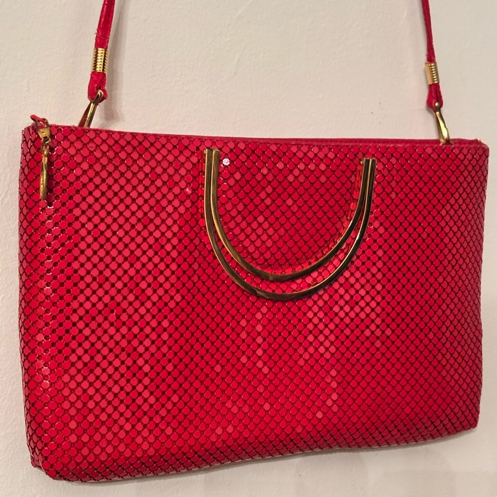 Red and Gold Metal Mesh Handbag -